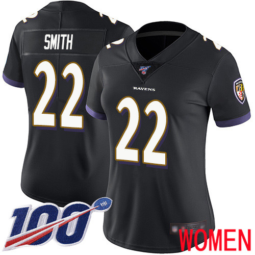 Baltimore Ravens Limited Black Women Jimmy Smith Alternate Jersey NFL Football #22 100th Season Vapor Untouchable